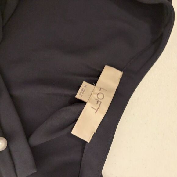 Loft Blouse Women's Medium V-Neck Popover Sleeveless Tank Top Shirt Career - Picture 8 of 10